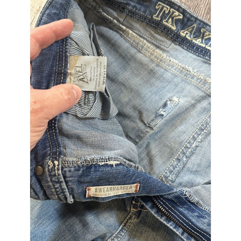 TK Axel Men's Slim Boot Cut Jeans Light Wash Blue Denim Stretch Pockets 38 X 29* - Picture 8 of 16
